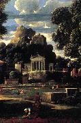 POUSSIN, Nicolas Landscape with the Gathering of the Ashes of Phocion (detail) af oil painting